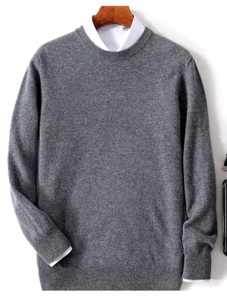 Merino wool cashmere blend crewneck sweater