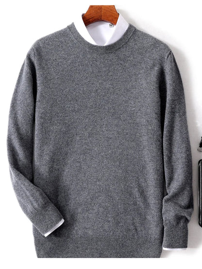 Merino wool cashmere blend crewneck sweater