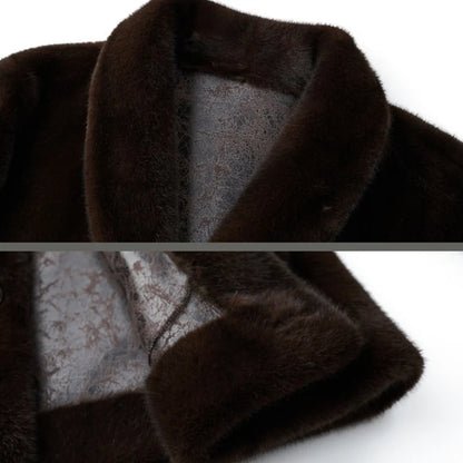 Men's faux fur jacket with button front