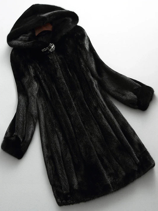 Sophie faux fur coat, front view