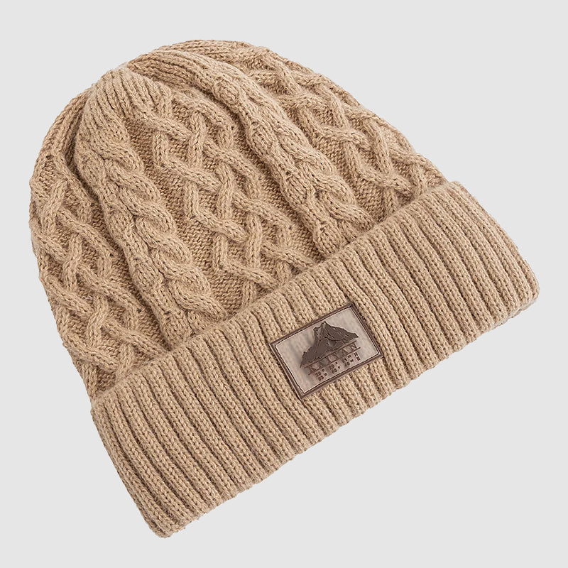 Fold-Over Cuff Fleece-Lined Knit Beanie
