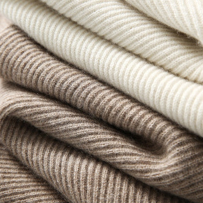 Women's white cashmere hooded pullover sweater in soft knit