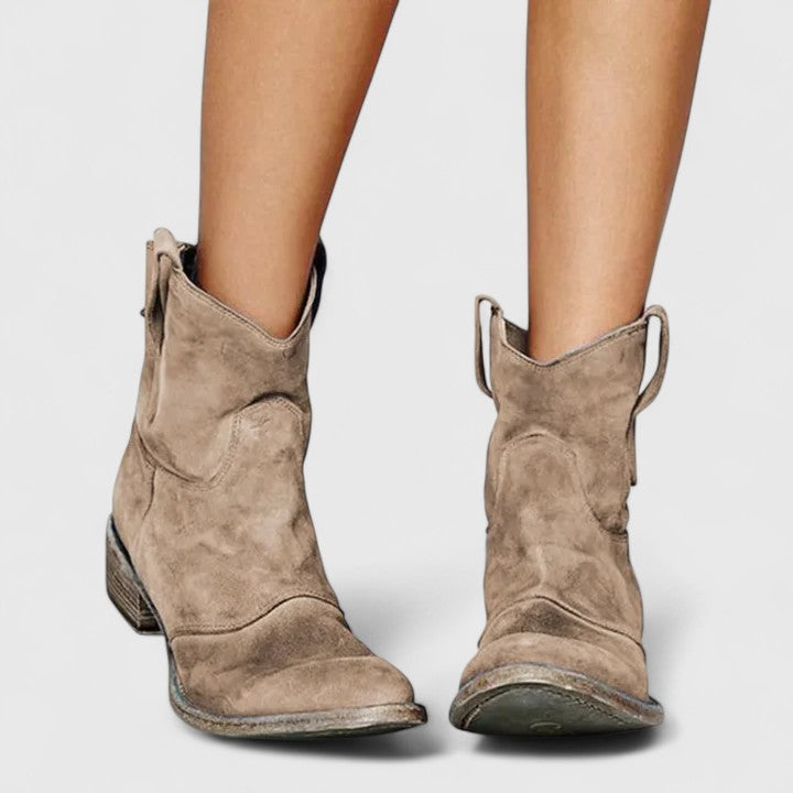 Women's ankle boots in light brown