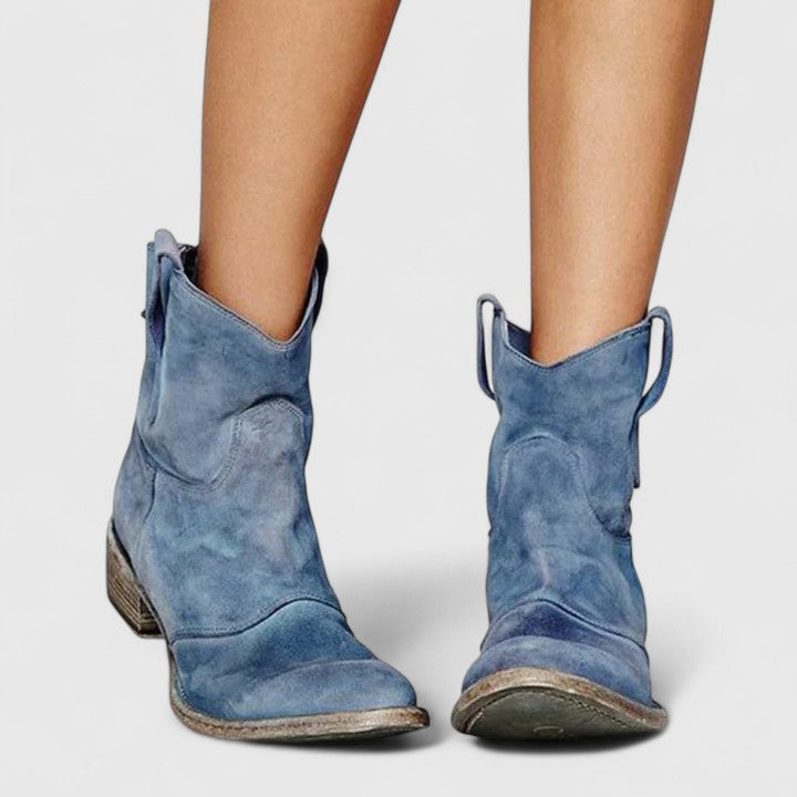 Women's ankle boots in light blue