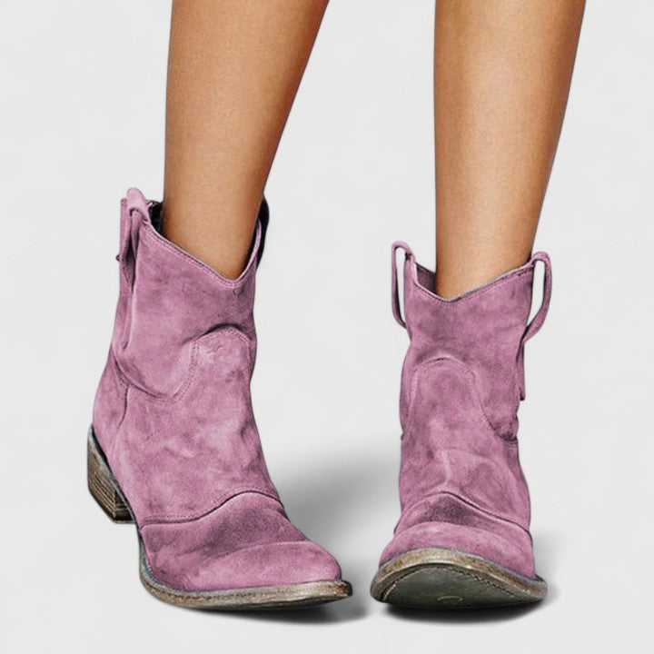 Women's ankle boots in purple