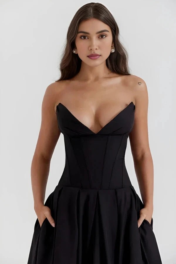 Lara | Midi Dress Sculpted Bodice Voluminous Skirt 3