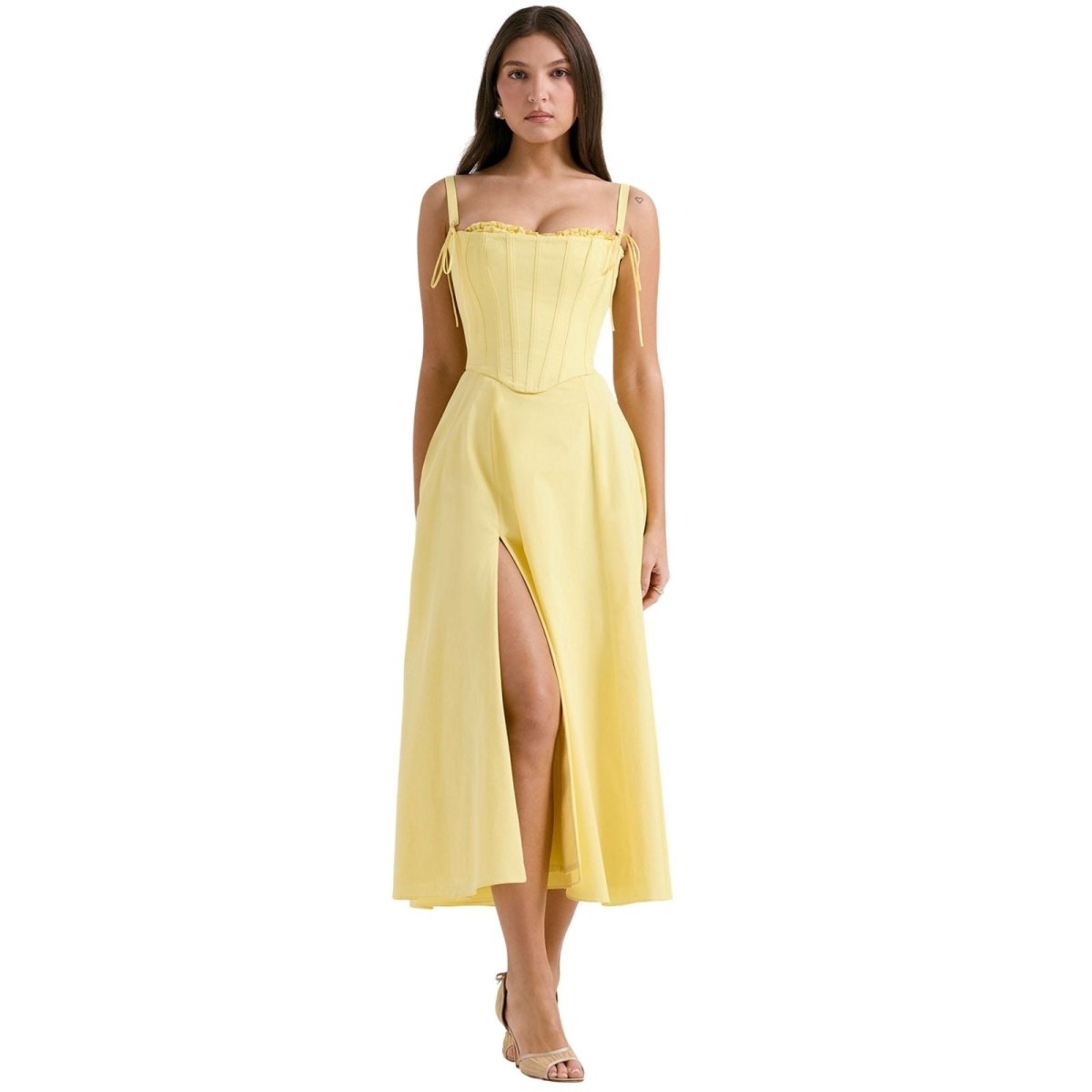Lara | Midi Dress Sculpted Bodice Voluminous Skirt 9