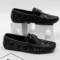 Julian | Men's Woven Leather Dress Loafers Slip-On