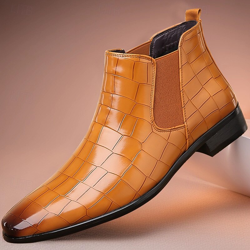 Yellow Men's Refined Slip-On Chelsea Boots