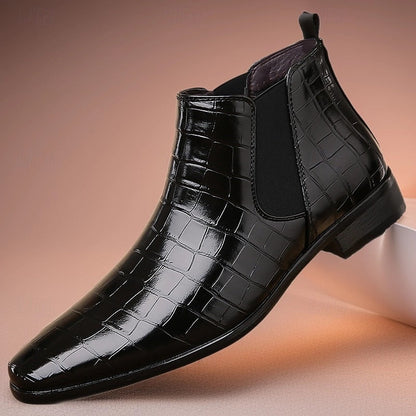 Black Men's Refined Slip-On Chelsea Boots