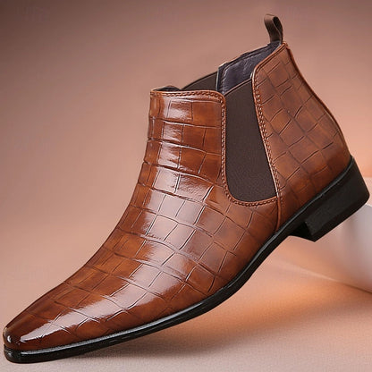 Light Brown Men's Refined Slip-On Chelsea Boots