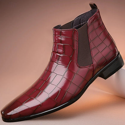 Brown Men's Refined Slip-On Chelsea Boots