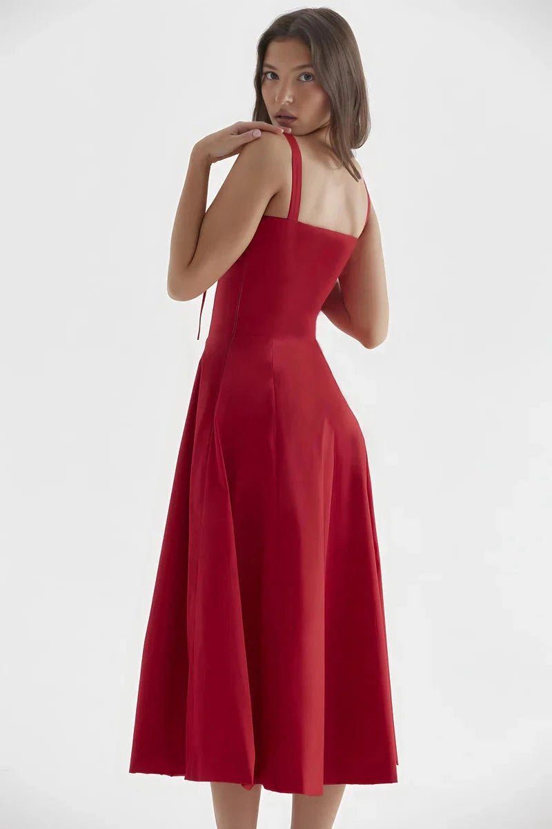 Lila | Floral Dress Corset Tie Side Slit Midi 5