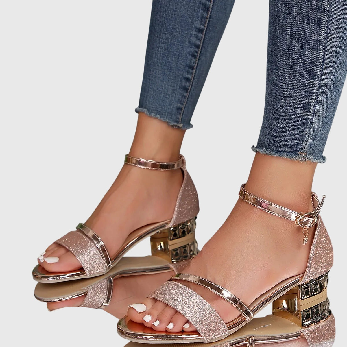 Lila | Heeled Sandals Adjustable Closure Comfort Fit 5