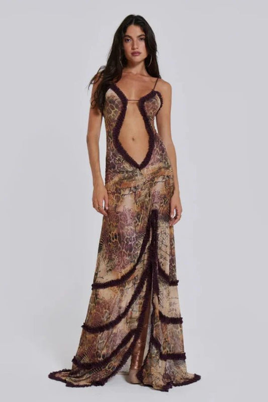 Lila | Maxi Dress Ruffled Floral Elegant Fit 0