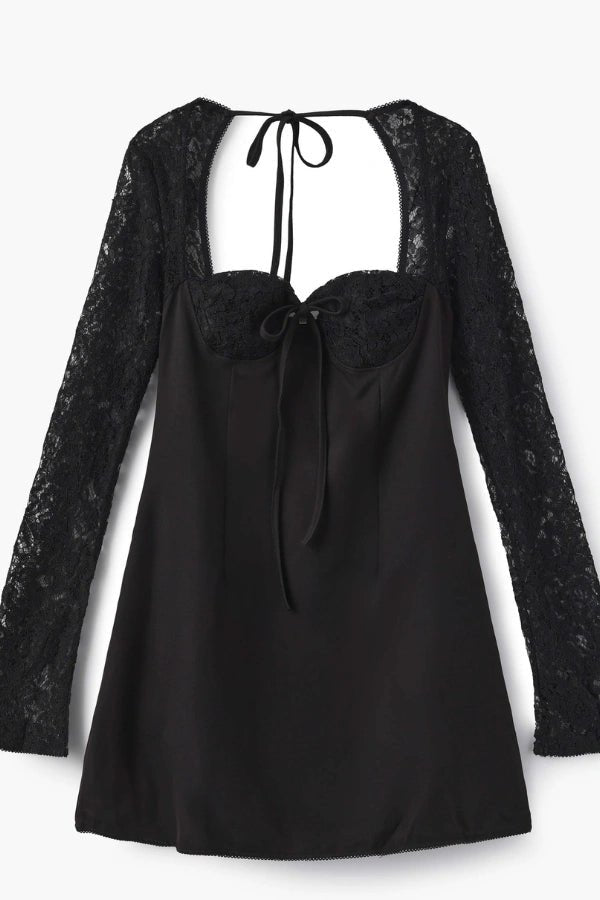 Lila | Mini Dress Lace Cupped Bust Flared Sleeves 1