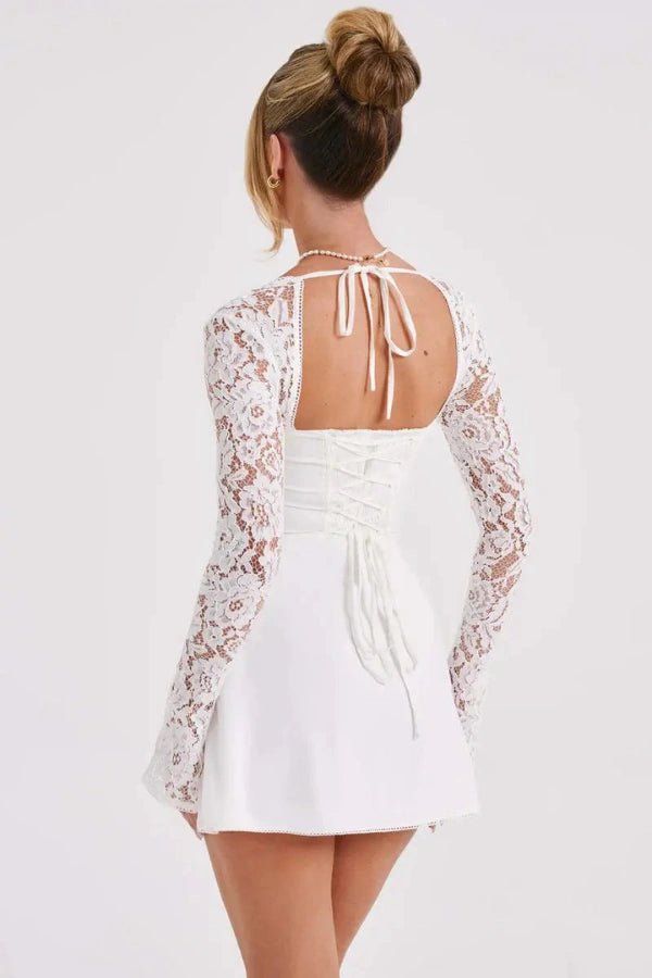 Lila | Mini Dress Lace Cupped Bust Flared Sleeves 8