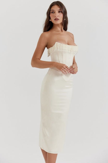 Lila | Strapless Dress Embellished Lace-Up Back 3