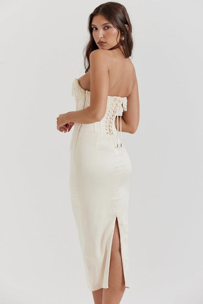 Lila | Strapless Dress Embellished Lace-Up Back 4