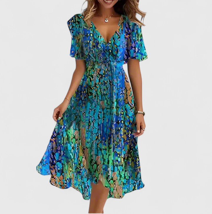 Lila | Summer Dresses Floral V Neck High-Low 1