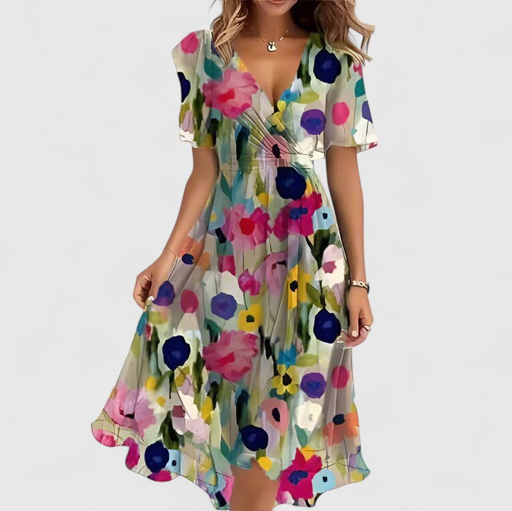 Lila | Summer Dresses Floral V Neck High-Low 2
