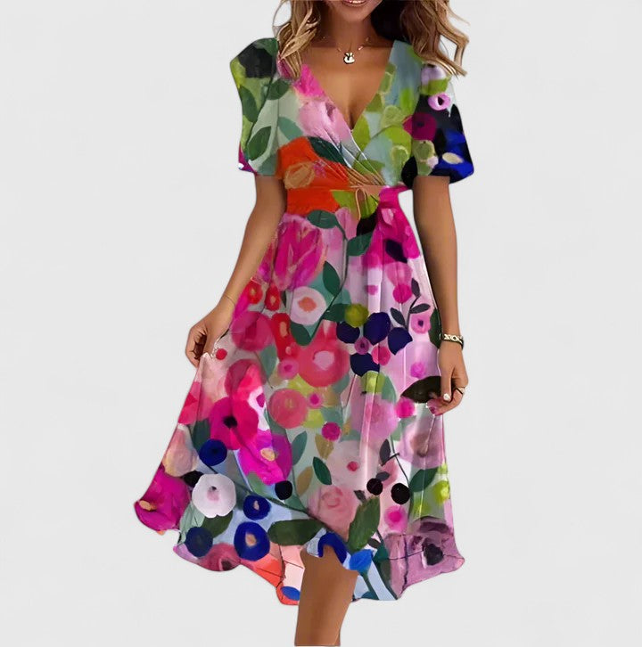 Lila | Summer Dresses Floral V Neck High-Low 3