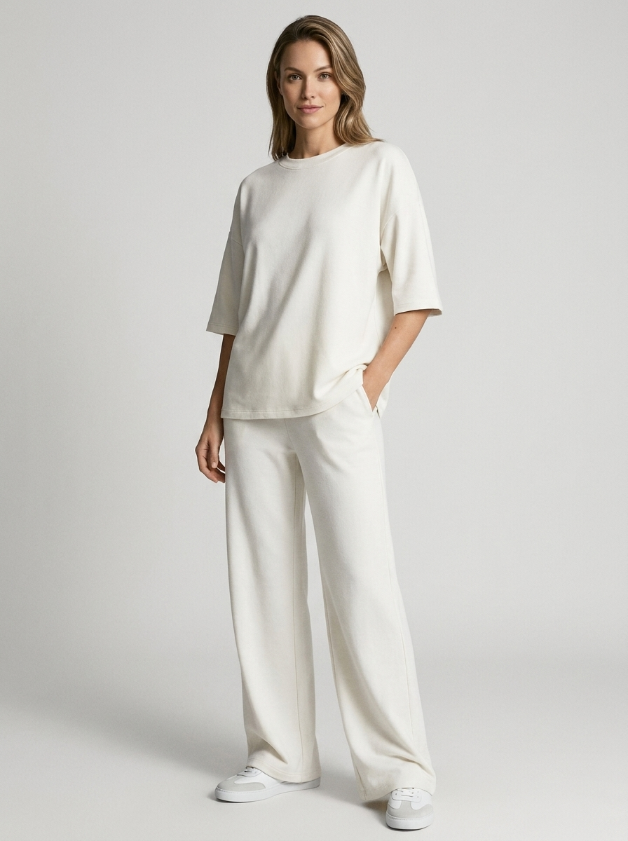 Women's white Oversized Matching Set