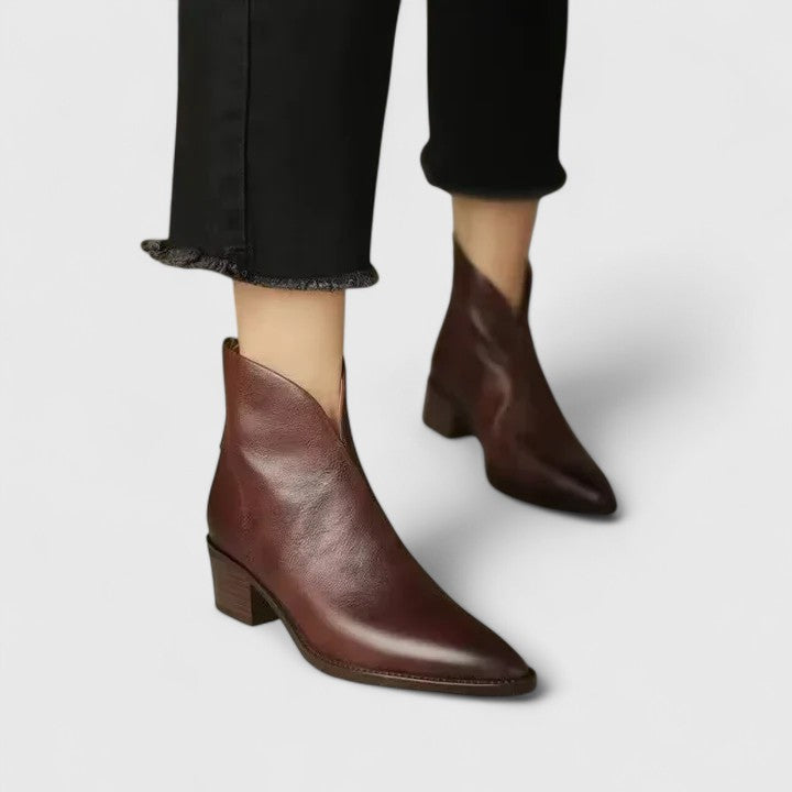 Women's ankle boots in dark brown