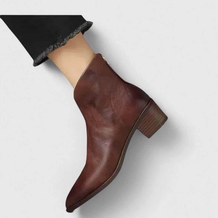 Women's ankle boots in dark brown