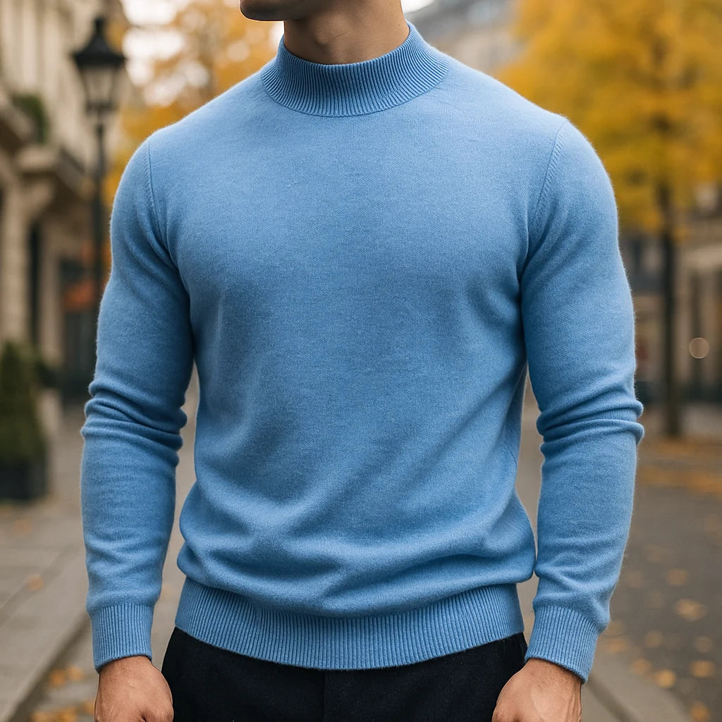 Caleb merino wool turtleneck sweater in camel