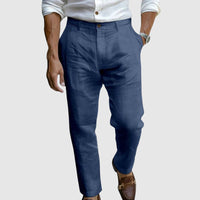 Graham | Men's Cotton Linen Pants with Straight Cut and Classic Button Fly