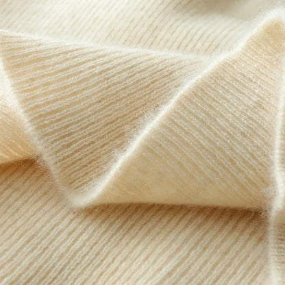 Women's cashmere wrap sweater with crossover collar