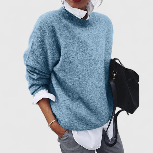 Women's v-neck pullover sweater in blue