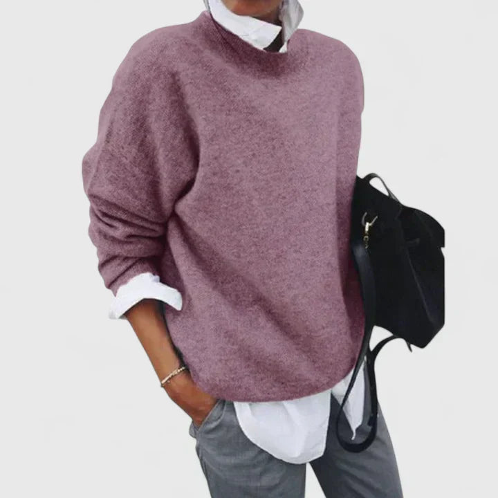 Women's v-neck pullover sweater in pink