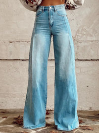 Madelyn | Women's Baggy Jeans with Wide Legs, Two-Tone Panels, Loose Fit