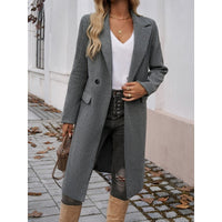Faye | Turndown-Collar Longline Winter Coat with Single-Button Front