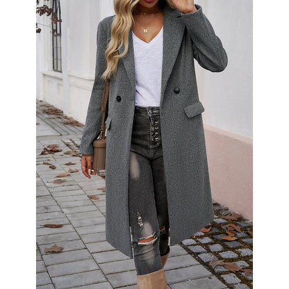 Turndown-Collar Longline Winter Coat with Single-Button Front – view 3
