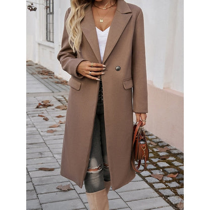 Turndown-Collar Longline Winter Coat with Single-Button Front – view 6