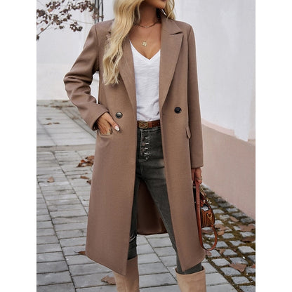 Turndown-Collar Longline Winter Coat with Single-Button Front – view 7