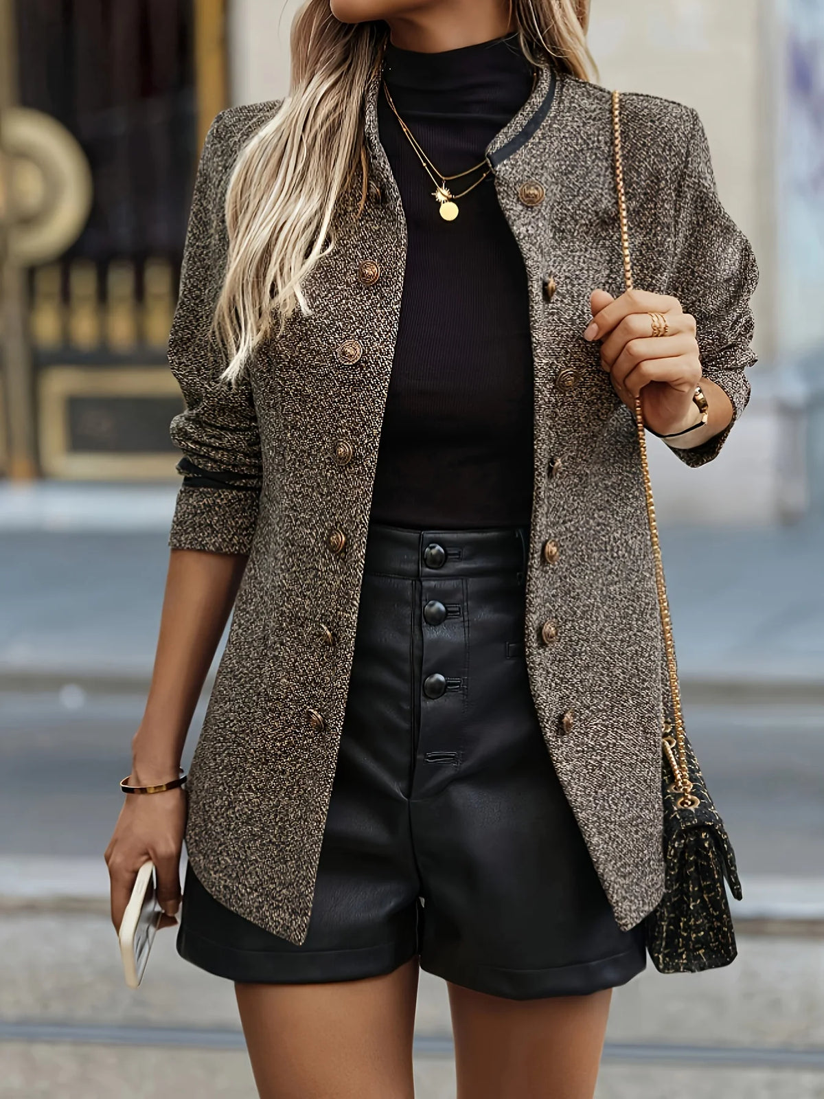 Women's Button-Front Jacket, Structured Fall Outerwear