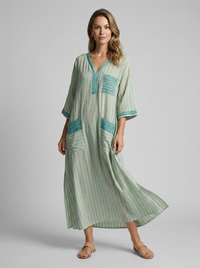 Freya | Women's V-Neck Boho Maxi Dress with Pockets