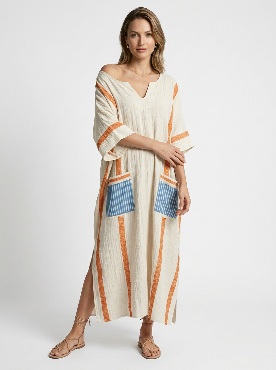Women's green V-Neck Boho Maxi Dress