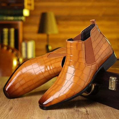 Jameson croc Chelsea boots, texture detail