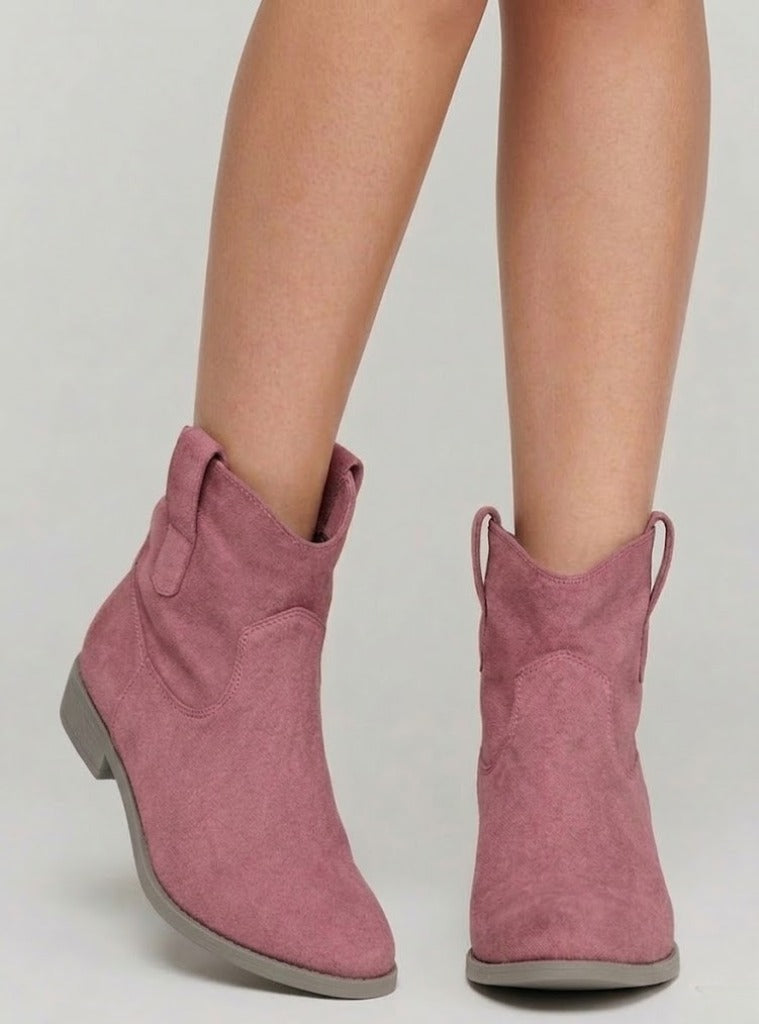 Women's ranch boots in purple pink