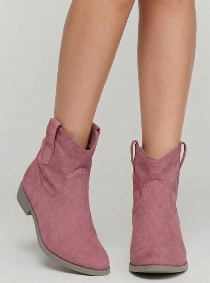 Women's ranch boots in purple pink
