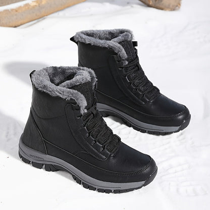 Black Men's Warm-Lined Winter Trail Boots