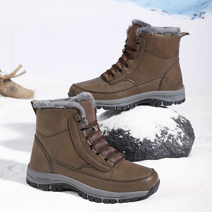Khaki Men's Warm-Lined Winter Trail Boots