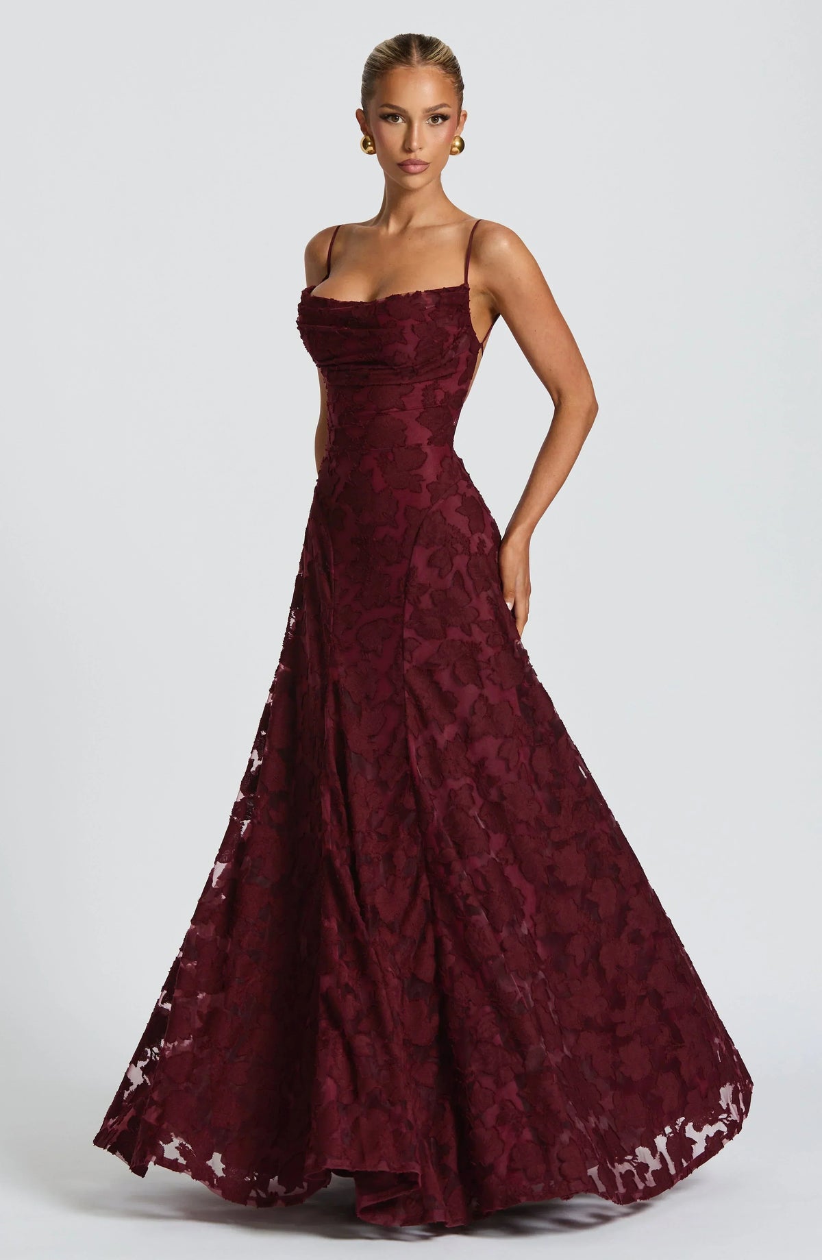 Draped Elegant Maxi Dress for Evening Occasions – view 2