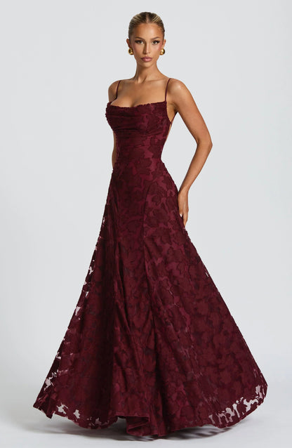Draped Elegant Maxi Dress for Evening Occasions – view 2