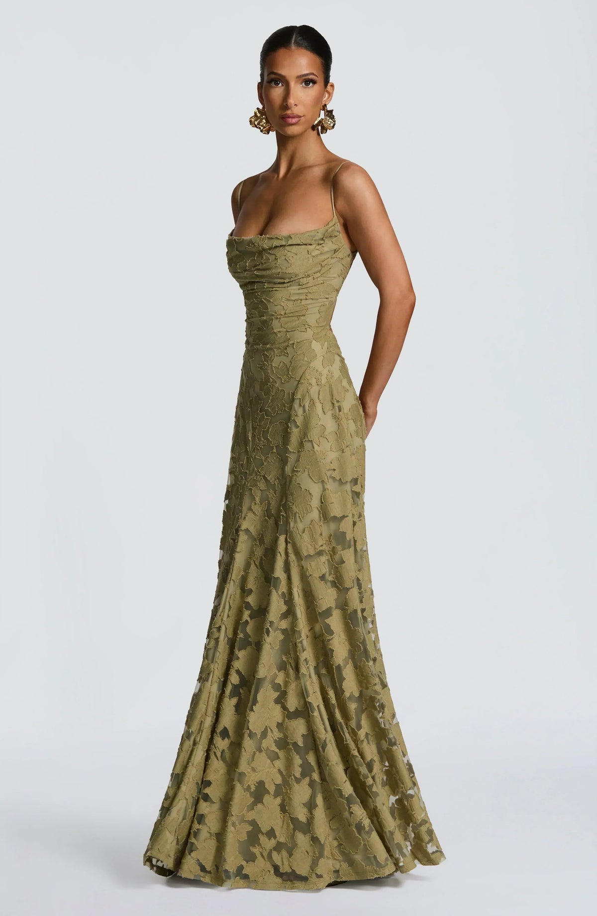 Draped Elegant Maxi Dress for Evening Occasions – view 4